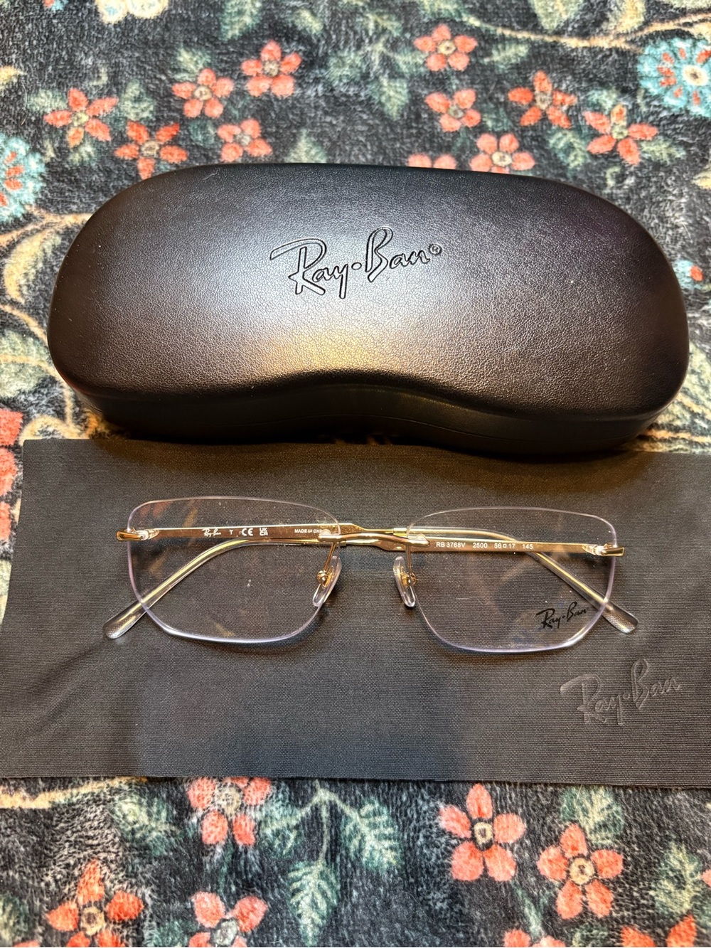 Ray-Ban Rimless Eyeglasses Gold and Clear